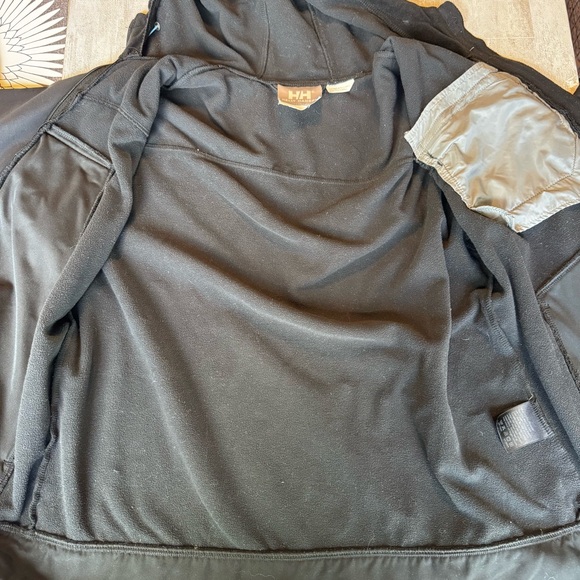 Helly Hansen Soft shell Hooded Fleece Lined Full Zip Jacket Mens Sz‎ Large Black - Picture 12 of 14